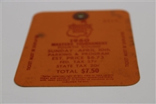 1960 Masters Tournament Sunday FINAL Rd Ticket #6125 - Palmer's 2nd Masters Win