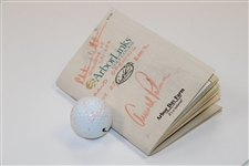 Arnold Palmer Signed Ball with Signed Arbor Links Guide JSA ALOA