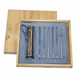 Sterling Silver Golf Bag & Golf Club Stirrers Set in Wood Box