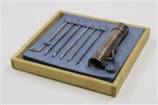 Sterling Silver Golf Bag & Golf Club Stirrers Set in Wood Box