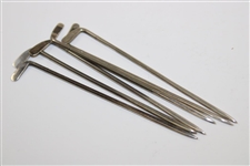 Sterling Silver Golf Bag & Golf Club Stirrers Set in Wood Box