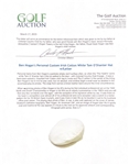 Ben Hogan's Personal Custom Irish Cotton White Tam O'Shanter Hat w/Letter