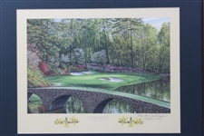 1999 Augusta National Golf Club The 12th Hole Golden Bell' Linda Hartough Print - Framed