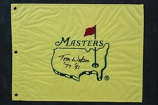 Tom Watson Signed Undated Masters Flag with Years Won - Framed JSA ALOA
