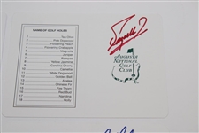 Fuzzy Zoeller, Bob Goalby, Nick Faldo, Larry Mize & Craig Stadler Signed Augusta Scorecards JSA ALOA
