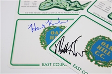 Tom McKnight(x2), Hank Kuehne, Matt Kuchar & Bill Lunde(2) Signed Oak Hill Scorecards JSA ALOA