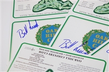 Tom McKnight(x2), Hank Kuehne, Matt Kuchar & Bill Lunde(2) Signed Oak Hill Scorecards JSA ALOA