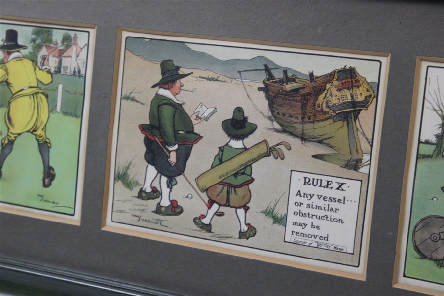 Original Crombie Rules of Golf Panel in Original Perrier Frame - Rule VII, X & XVII