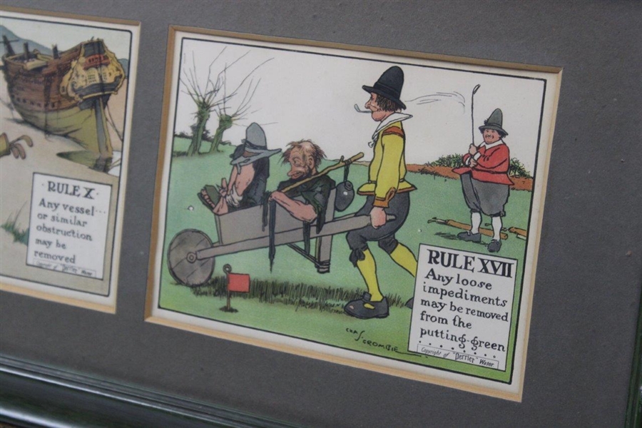 Original Crombie Rules of Golf Panel in Original Perrier Frame - Rule VII, X & XVII