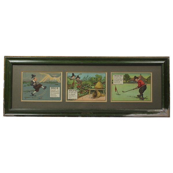 Original Crombie Rules of Golf Panel in Original Perrier Frame - Rule III, VII & VI