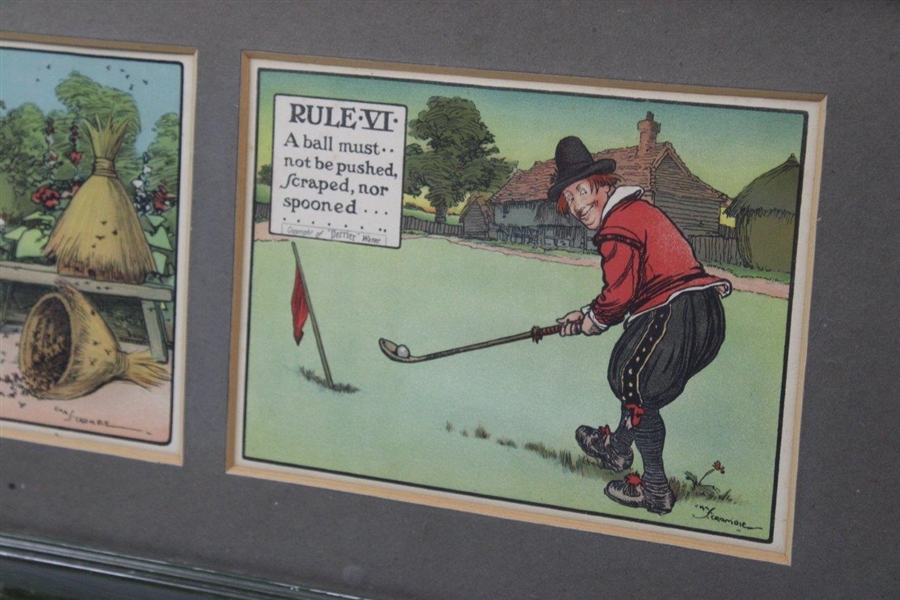 Original Crombie Rules of Golf Panel in Original Perrier Frame - Rule III, VII & VI