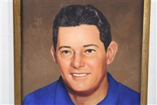 Cary Middlecoff Original Oil on Canvas Portrait Painting Hung at Green Jacket Restaurant In Augusta