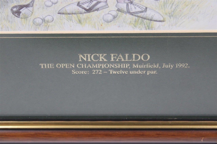 Nick Faldo Signed Ltd Ed Rafty Caricatures Print - Part of 1992 Grand Slam Winners Set JSA ALOA