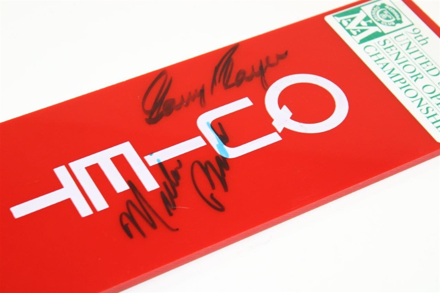 Champ Gary Player & Miller Barber Signed Large Red 1988 Senior Open 'Quiet Please' Sign JSA #Q64233
