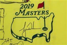 Tiger Woods Signed 2019 Masters Flag w/Scotty Cameron Drawing & Signature JSA #XX64206