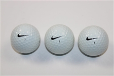Tiger Woods Sleeve of Three Nike Tiger One Platinum TW Golf Balls