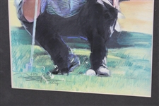 Tiger Woods Eyeing Putt May 2004 Print by Artist Heriyah - Framed