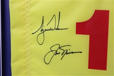Tiger Woods & Jack Nicklaus Ltd Ed Signed 2005 OPEN at St Andrews Flag UDA #BAK35874