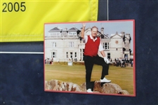 Tiger Woods & Jack Nicklaus Ltd Ed Signed 2005 OPEN at St Andrews Flag UDA #BAK35874