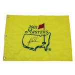 Tiger Woods Signed 2001 Masters Tournament Embroidered Flag JSA ALOA