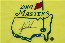 Tiger Woods Signed 2001 Masters Tournament Embroidered Flag JSA ALOA