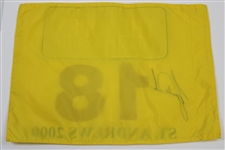 Tiger Woods Signed 2000 The OPEN at St. Andrews Screen Flag JSA ALOA