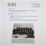 Gay Brewer's 1991 Masters Champions Dinner Photo with Key
