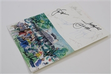 Seve, Palmer, Nicklaus & 19 Masters Champs Signed Augusta National Patio Menu JSA ALOA