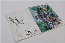 Seve, Palmer, Nicklaus & 19 Masters Champs Signed Augusta National Patio Menu JSA ALOA