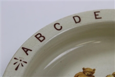 Vintage Grimwade’s Ltd. Ceramic Bears Playing Golf with Alphabet Around Perimeter Dish