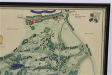 1967 King's Course Gleneagles Hotel J.P. Izatt Layout Map -James Braid Framed