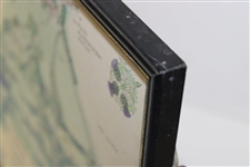 1967 King's Course Gleneagles Hotel J.P. Izatt Layout Map -James Braid Framed