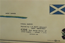 1967 The Old Course St. Andrews J.P. Izatt Layout Map