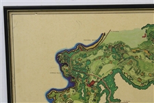 1968 Cypress Point Pebble Beach J.P. Izatt Layout Map - Framed