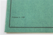 1946 Records Of The Masters Tournament Booklet - Seldom Seen