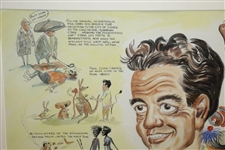 1952 Australian Tour Caricature of Paul Hahn by Artist Tony Zafty