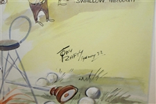 1952 Australian Tour Caricature of Paul Hahn by Artist Tony Zafty