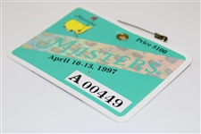 1997 Masters Tournament SERIES Badge # A00449 - Tiger Woods First Masters Win