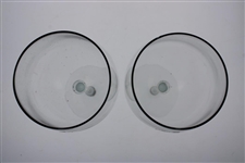 Pair of Classic Masters Tournament Logo Red Wine Stem Glasses - One Has Crack