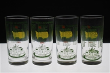 1987, 1988, 1989 & 1990 Masters Tournament Commemorative Glasses