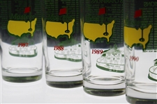 1987, 1988, 1989 & 1990 Masters Tournament Commemorative Glasses