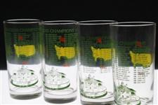 1987, 1988, 1989 & 1990 Masters Tournament Commemorative Glasses