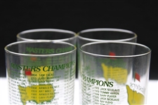 1987, 1988, 1989 & 1990 Masters Tournament Commemorative Glasses