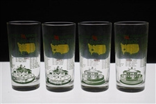 1995, 1996, 1998 & 1999 Masters Tournament Commemorative Glasses