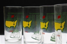 1995, 1996, 1998 & 1999 Masters Tournament Commemorative Glasses