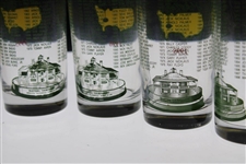 1995, 1996, 1998 & 1999 Masters Tournament Commemorative Glasses