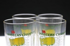 1995, 1996, 1998 & 1999 Masters Tournament Commemorative Glasses