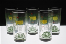 2000, 2003, 2004, 2006 & 2007 Masters Tournament Commemorative Glasses