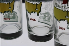 2000, 2003, 2004, 2006 & 2007 Masters Tournament Commemorative Glasses