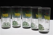 2000, 2003, 2004, 2006 & 2007 Masters Tournament Commemorative Glasses